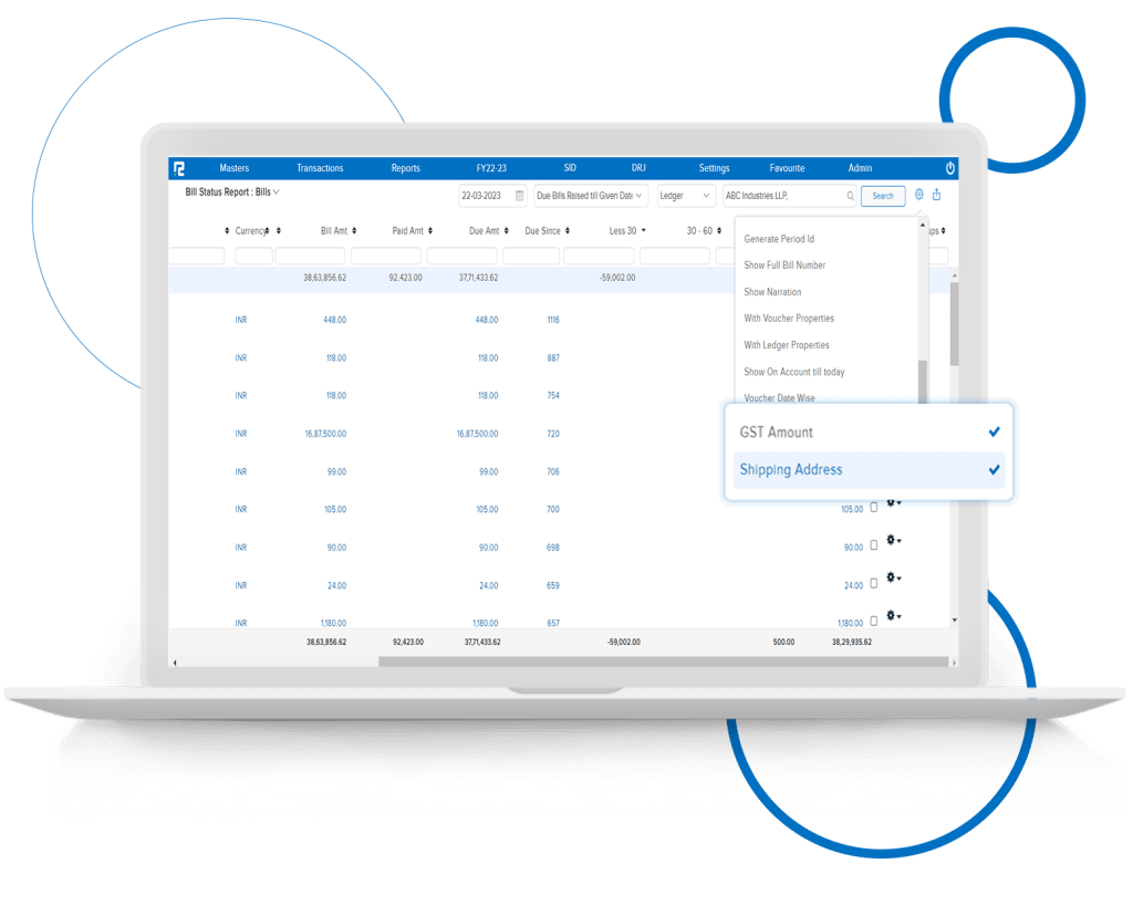 Additional Data in Bill Aging Report