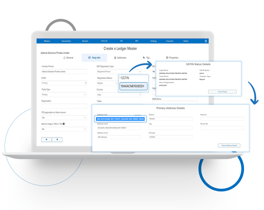 Address Retrieval from GST Portal on Verified GSTIN