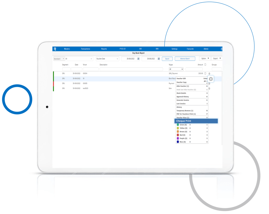 Cheque Print Shortcut Added