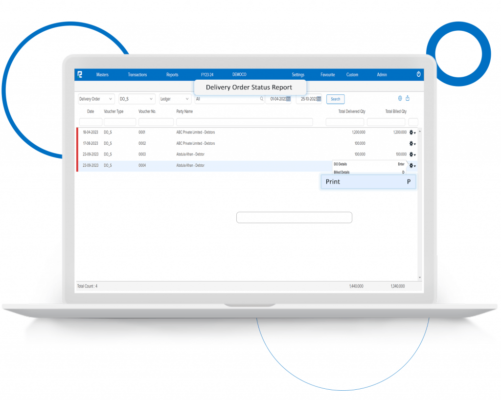 Shortcut Added for Printing Delivery Orders