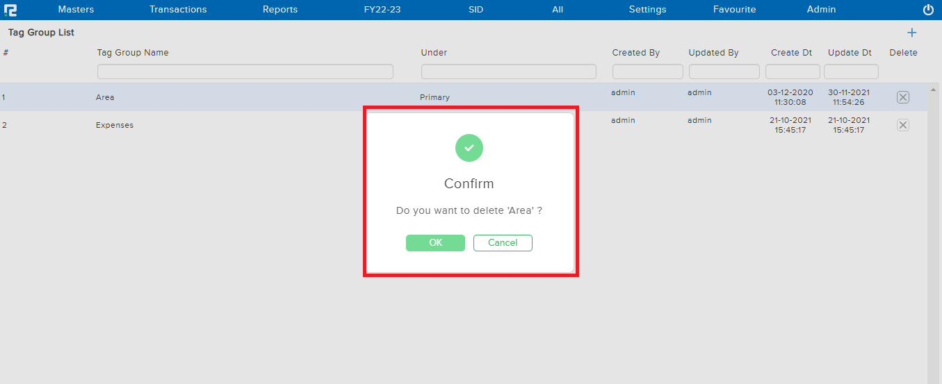 Confirmation Popup