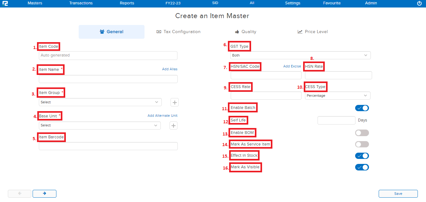 Creation Screen