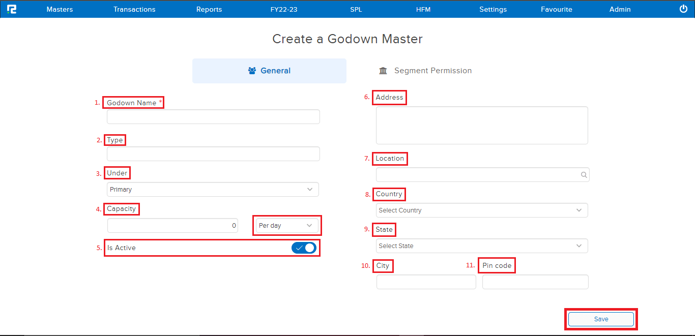Creation screen