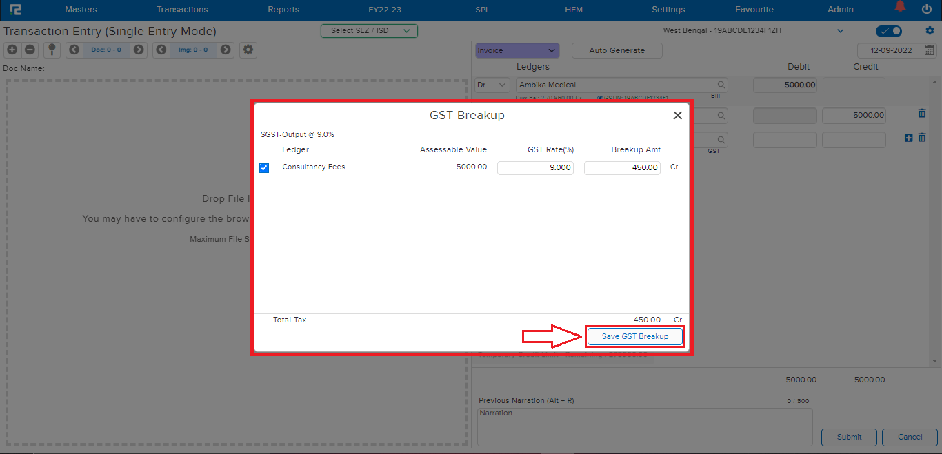GST breakup Popup