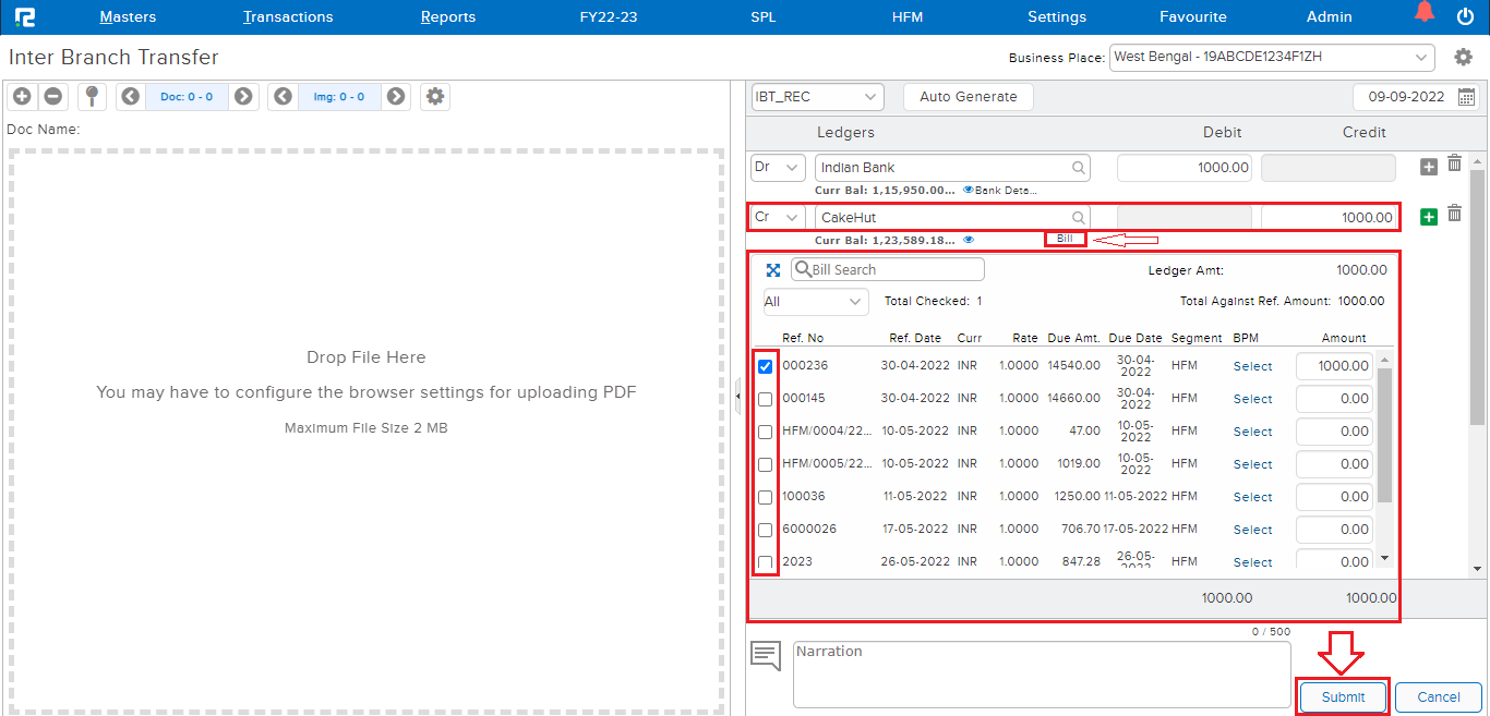 IBT RECEIPT SAVE