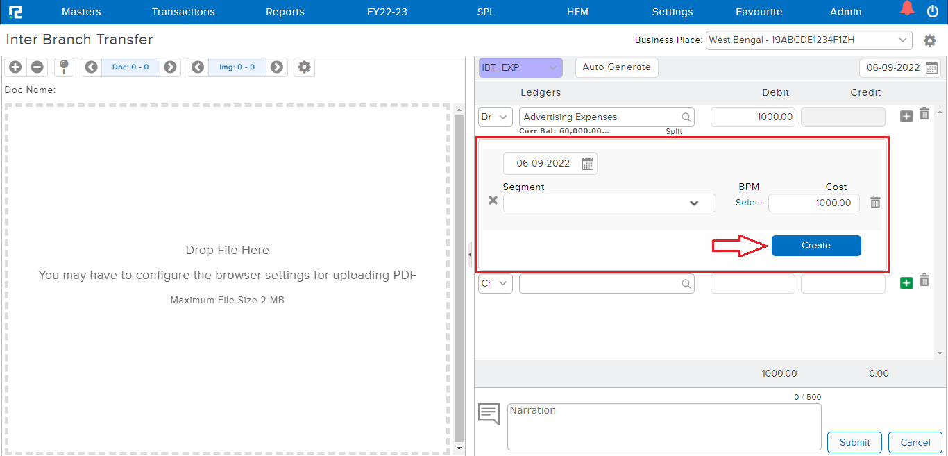 IBT SEGMENT SPLIT OPTION