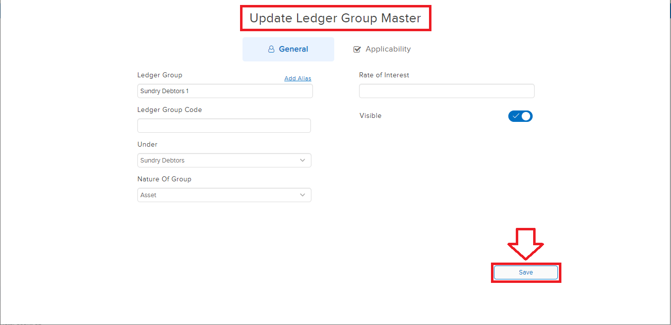 Ledger Group Update Page