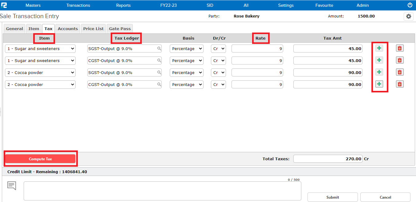 Manually Tax Computation