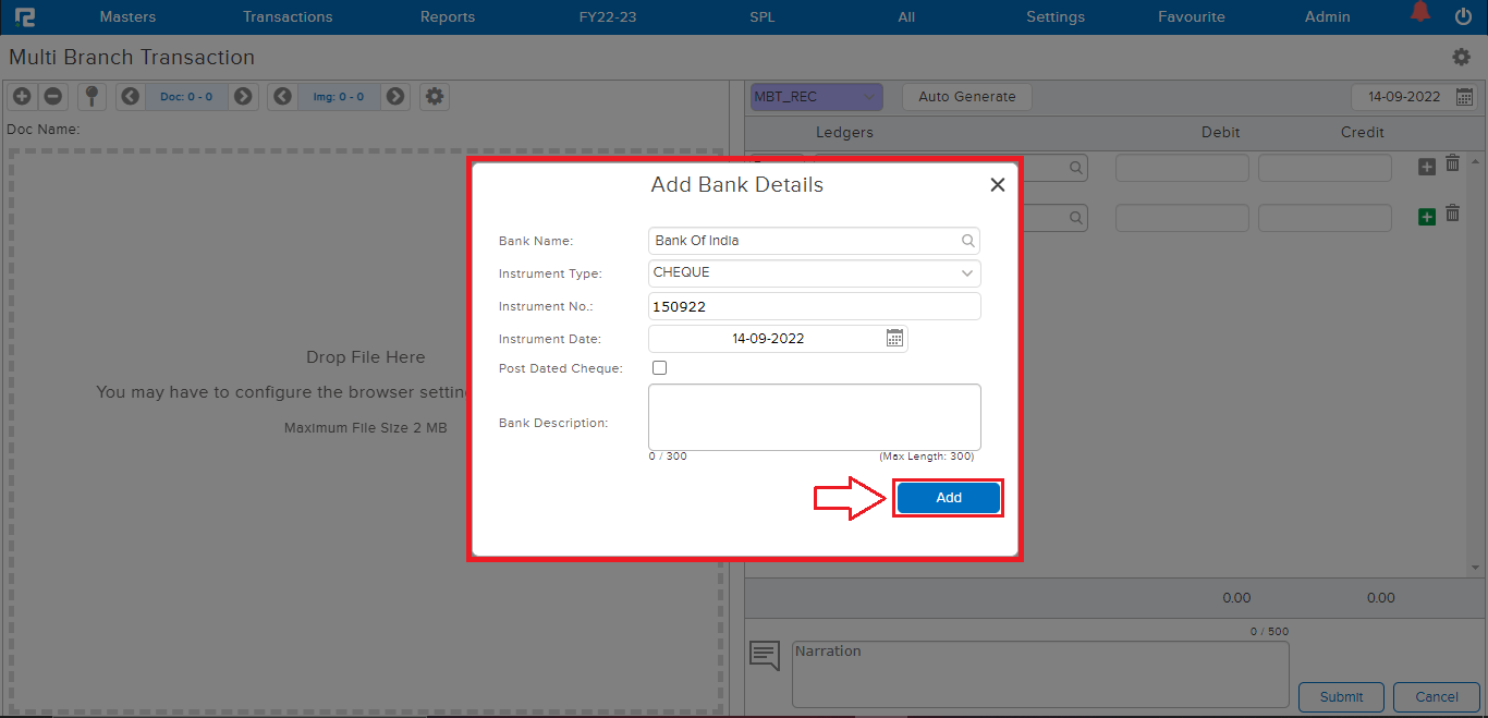 mbt bank details