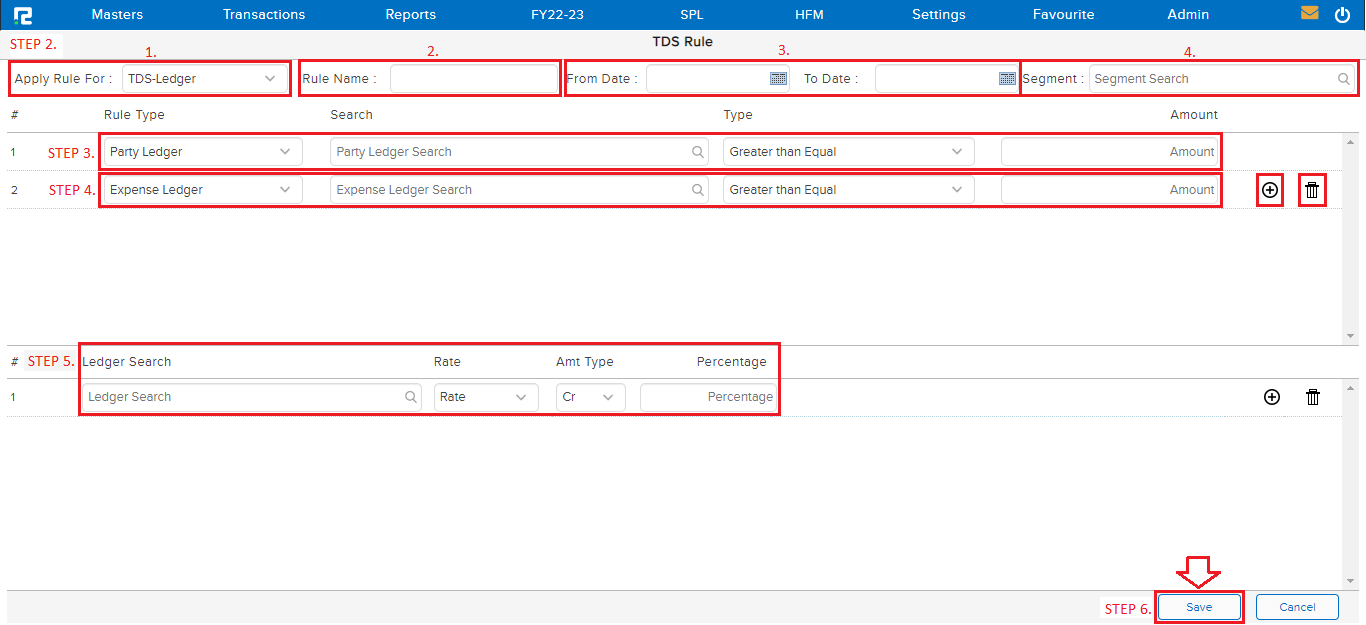 Rule TDS Creation Page