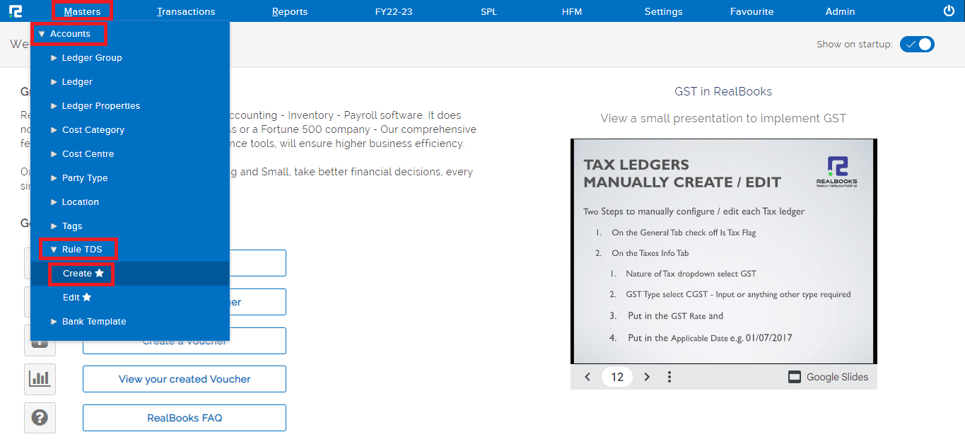 Rule TDS Creation Path