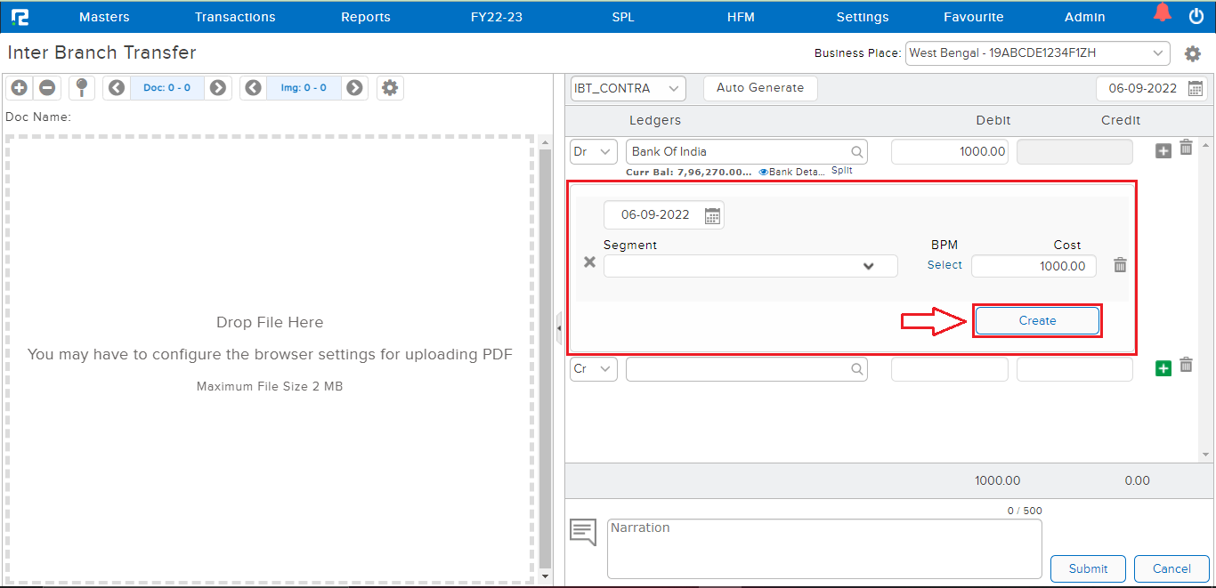 SEGMENT SPLIT OPTION