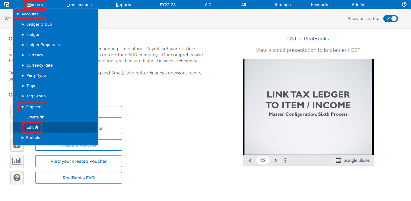 Steps for edit segment
