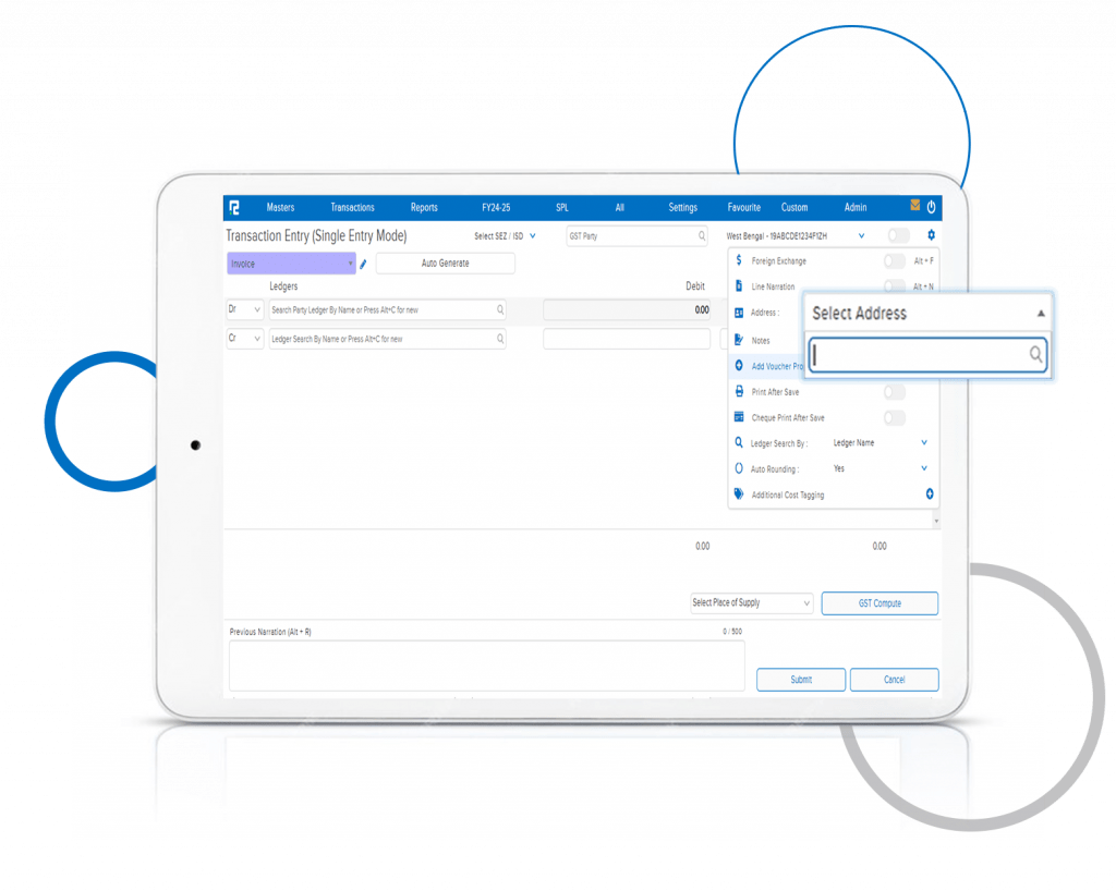 Address serach filter in Acc Txn req