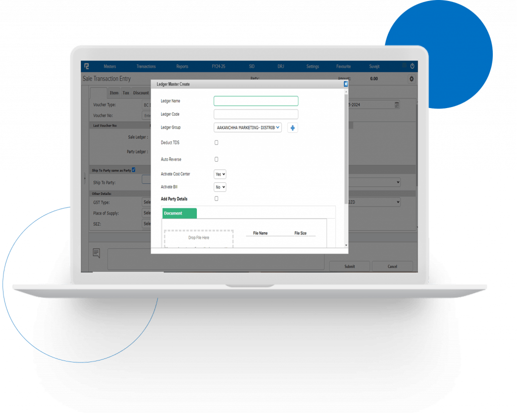 Need Ledger Creation Optn In Inventory Txn Screen