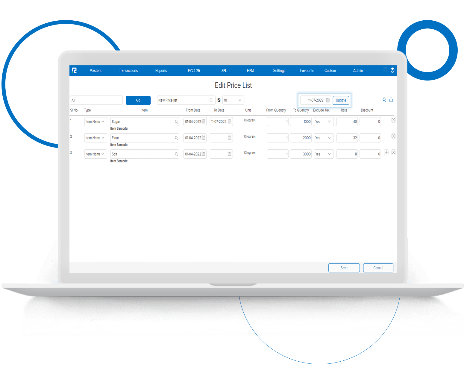 Price List Date Update