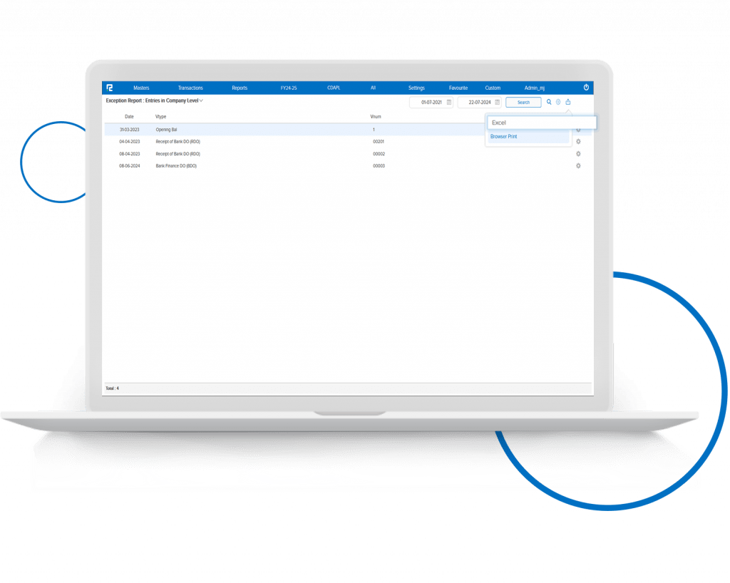 Excel Export in Exception Repor