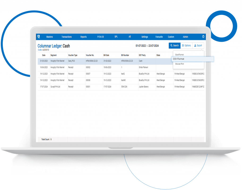 Ledger Columnar CSV Export Option