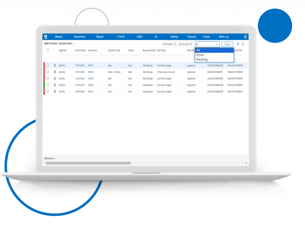 Modification in E-Invoice Screen