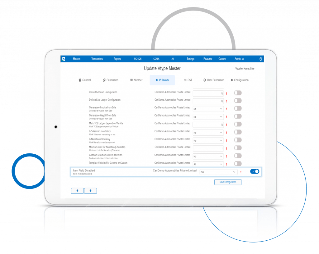 Search by Item Name Disable Param in Sale or Purchase