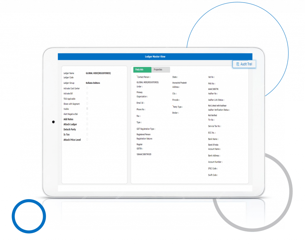 Ledger Master View Add Audit Trail