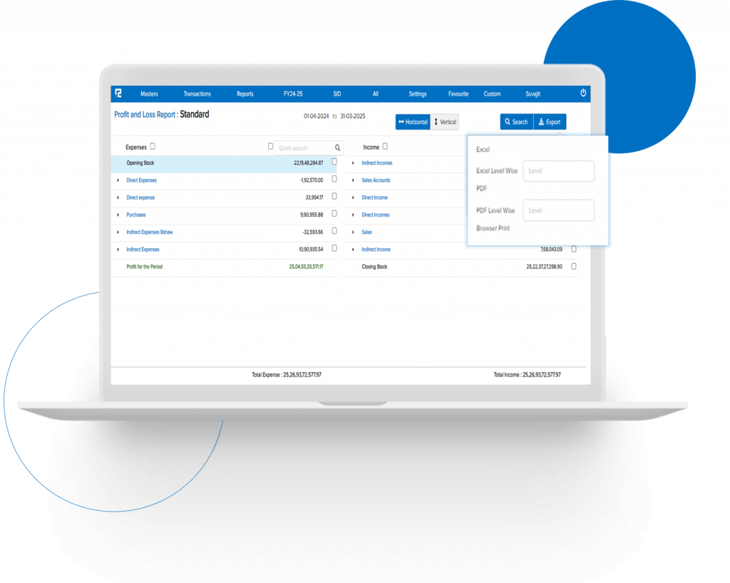 Enable pdf format in P&L with gross profit