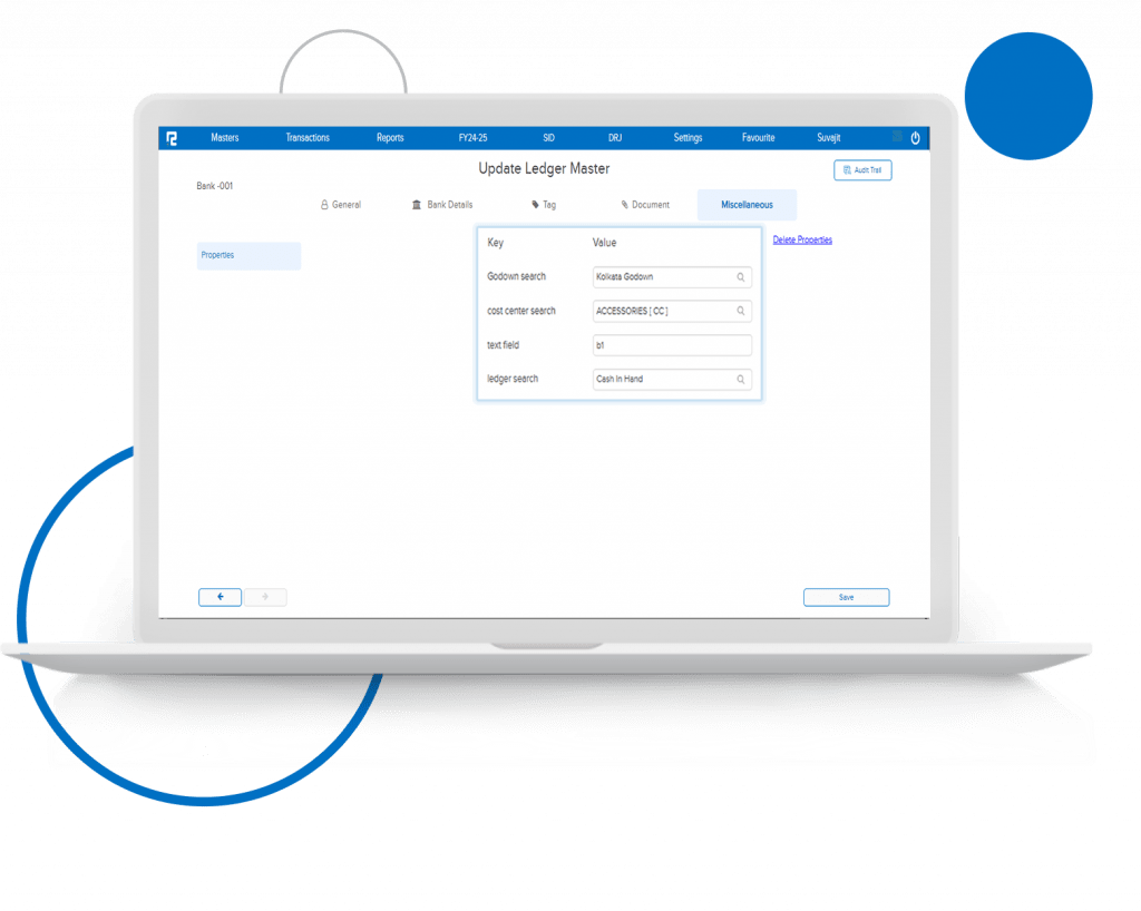 JMA Need Search Field In Ledger Properties