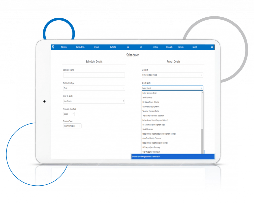 Purchase Requisition Require In Schedule