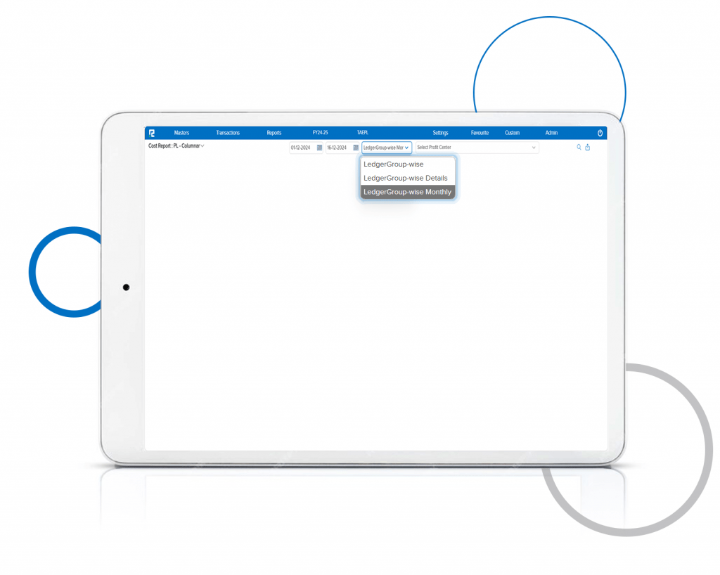 RealBooks - Cost Center Report Monthly