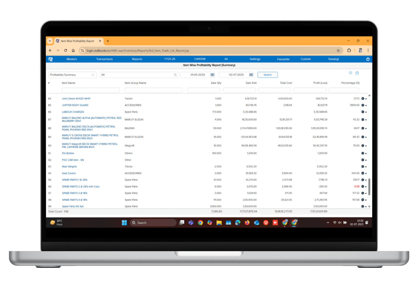Vehicle Profitability and Settlement Control