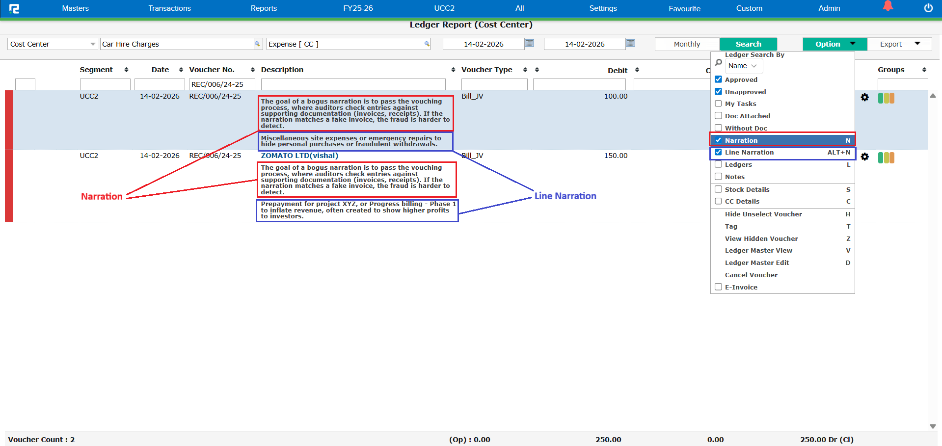 Line Narration fixed