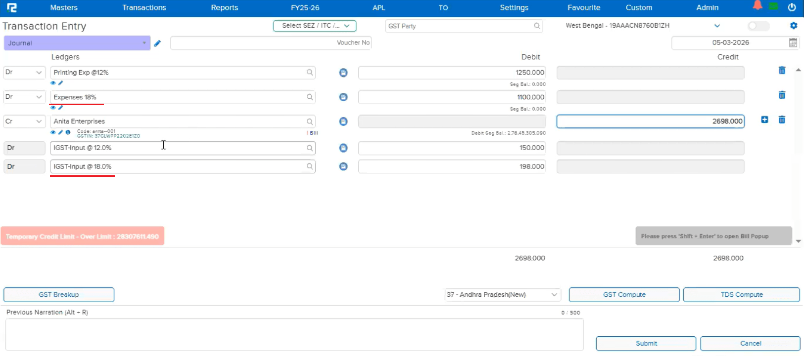 Correct GST computation
