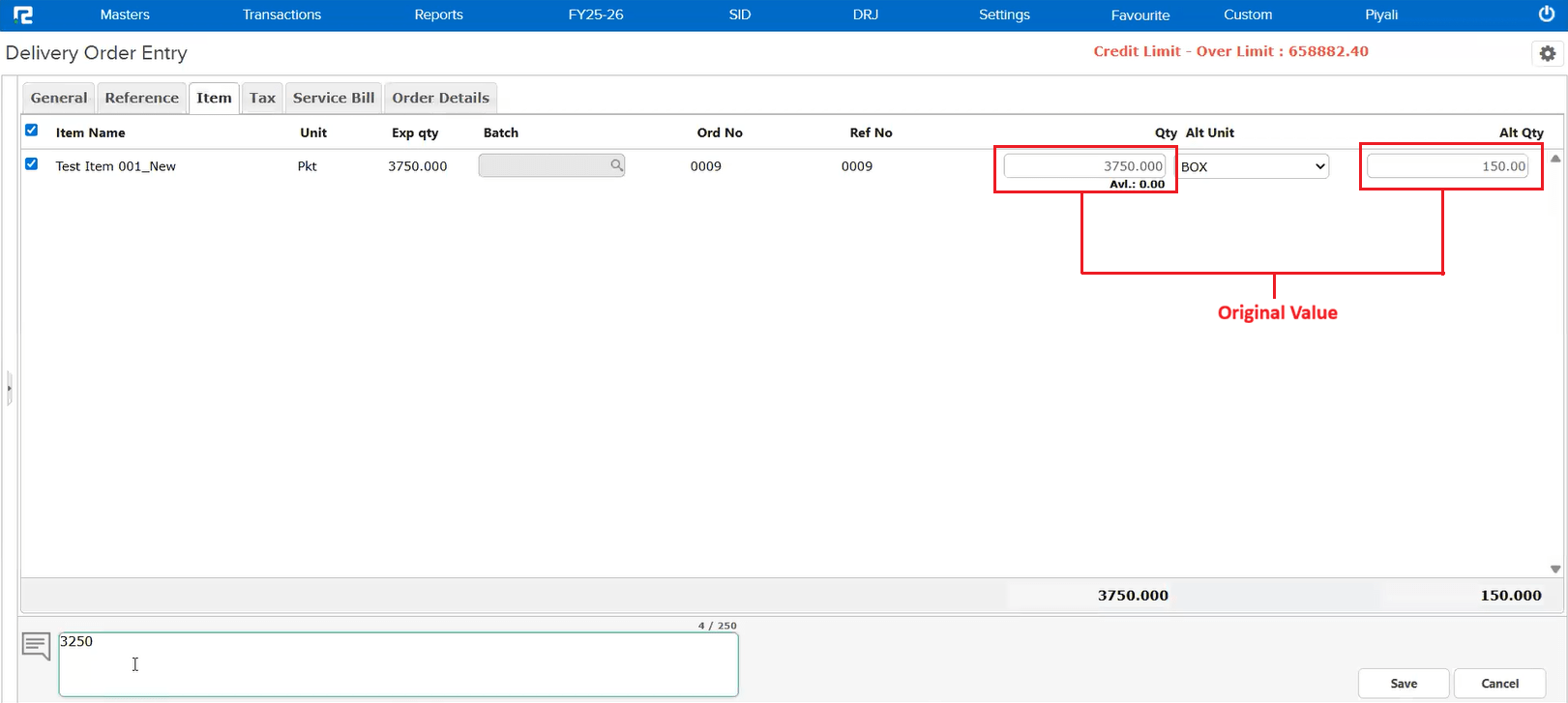 Incorrect Alt Qty in DO