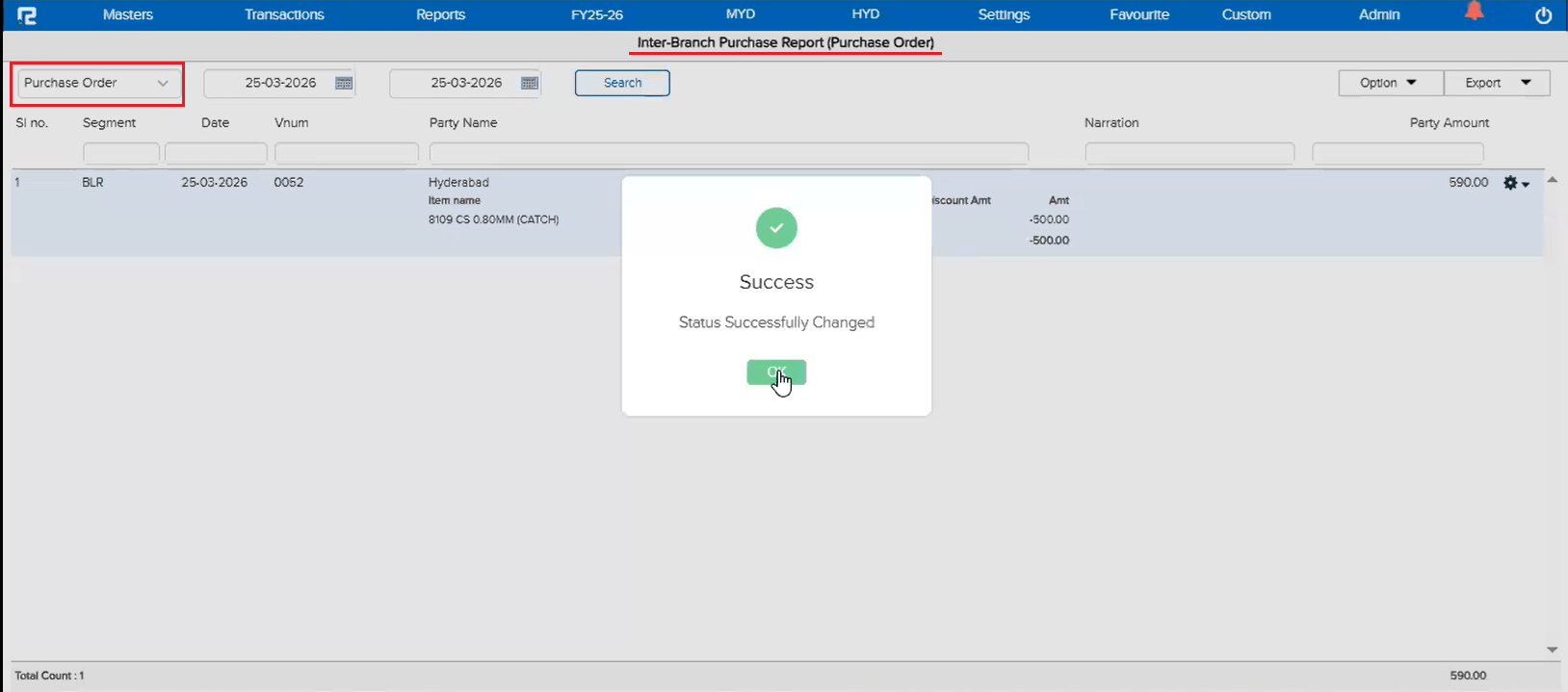 PO modified after SO posted