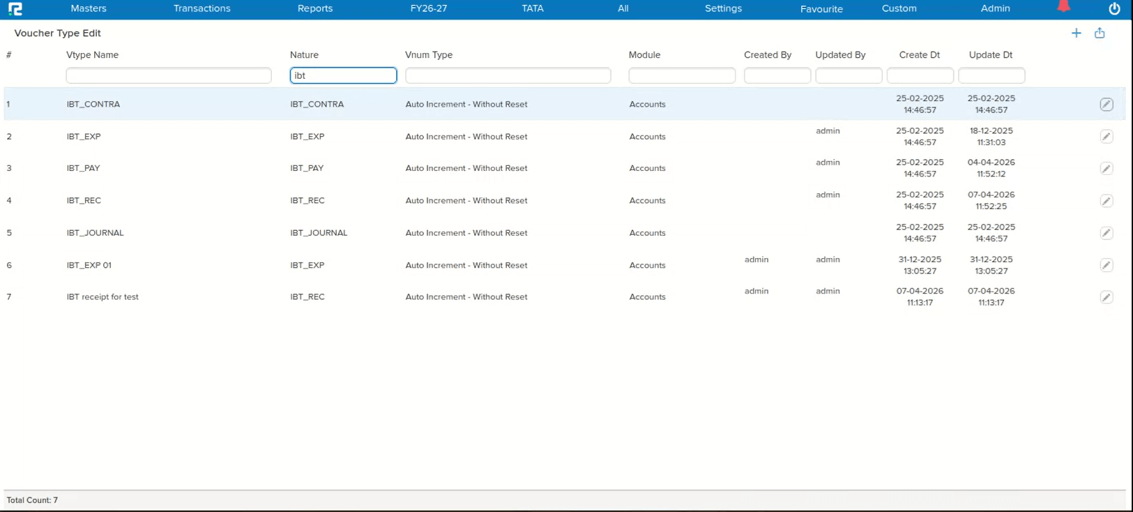 Approval Master voucher selection