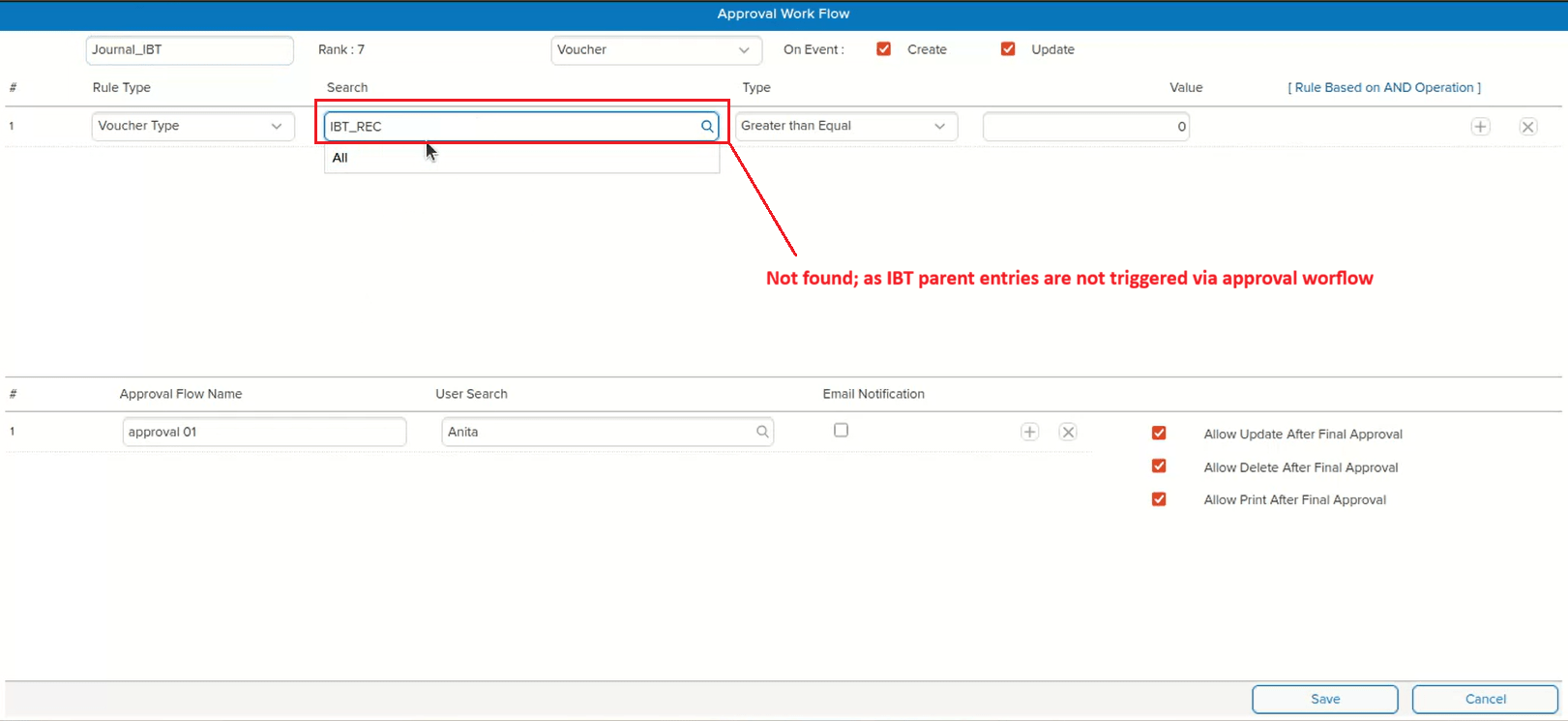 IBT parent removed from list