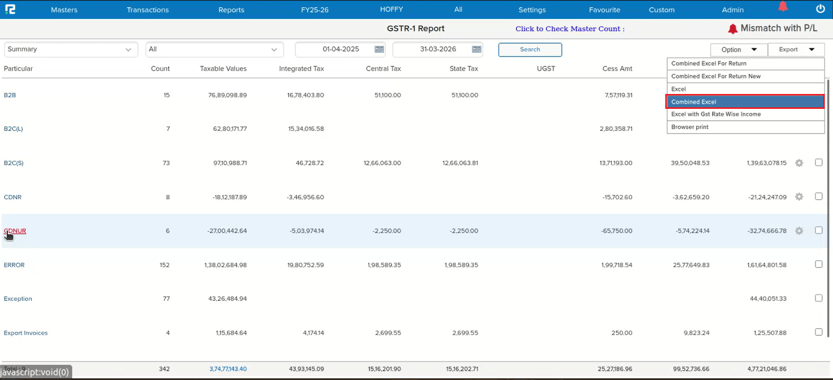 GSTR-1 CDNUR section