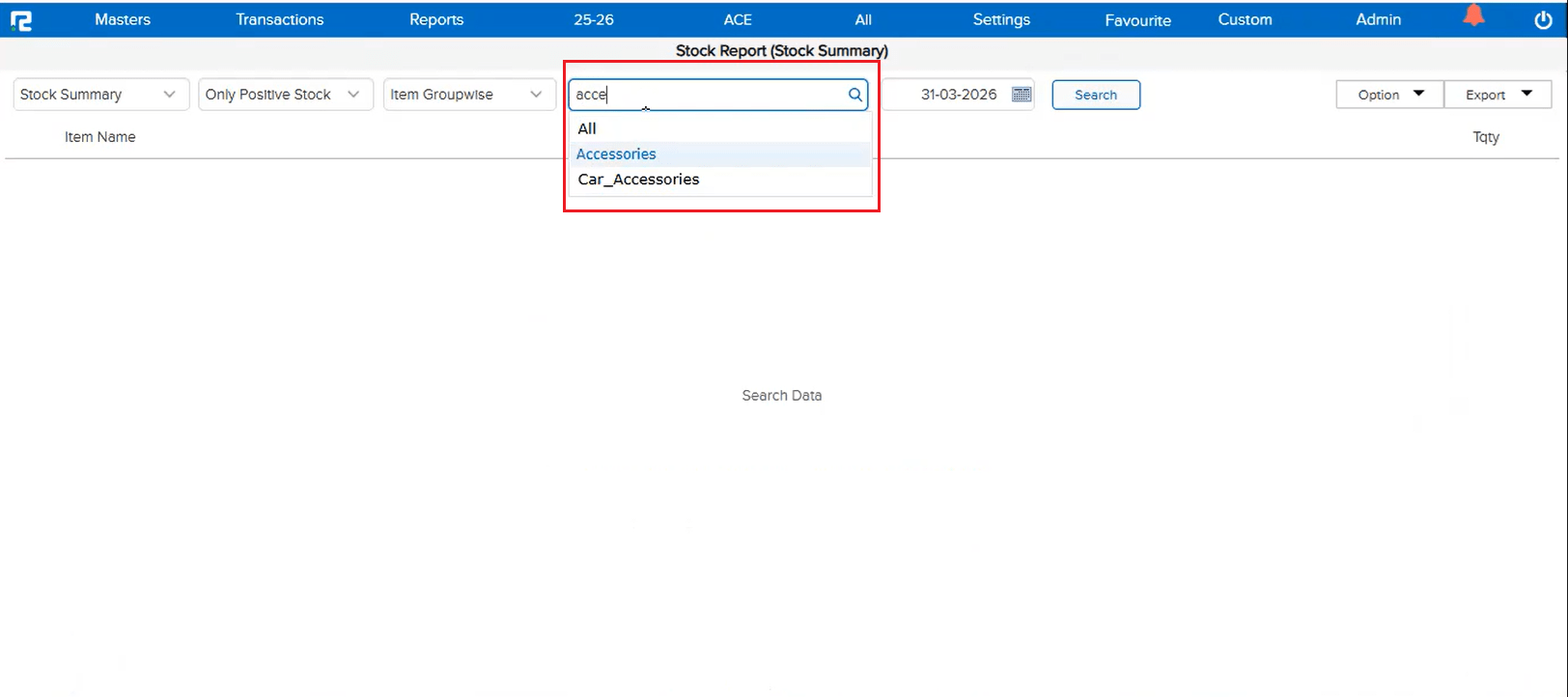Item Group search fixed
