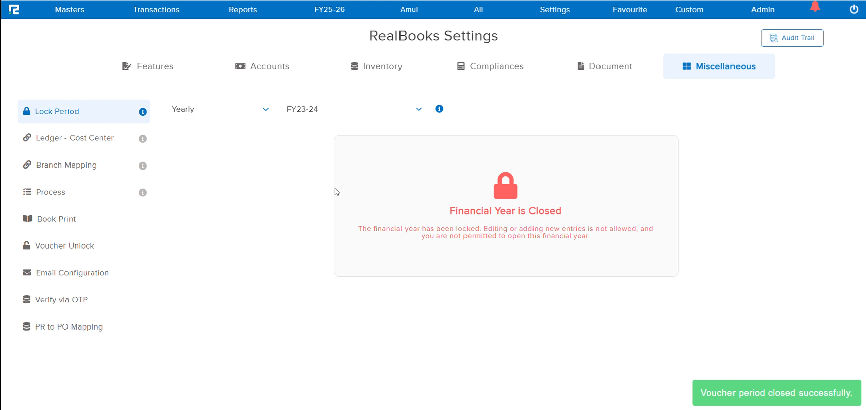 Updated grouping in new FY