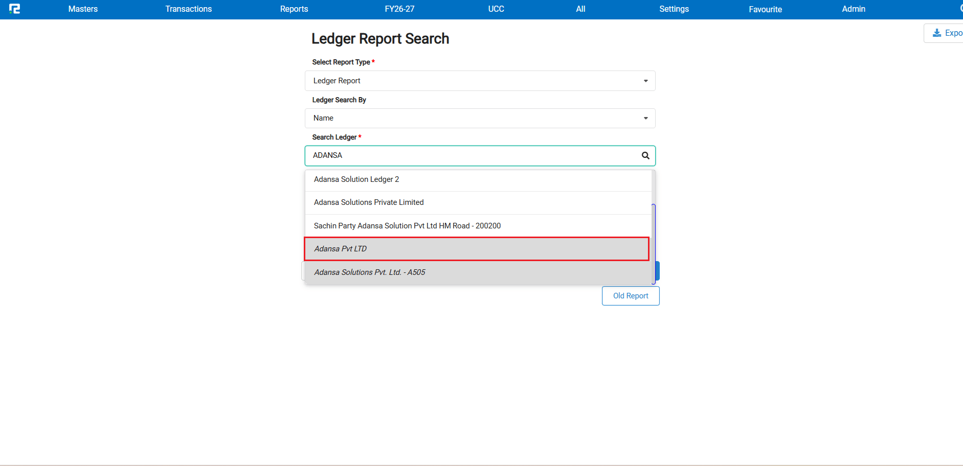 Non-visible ledgers below