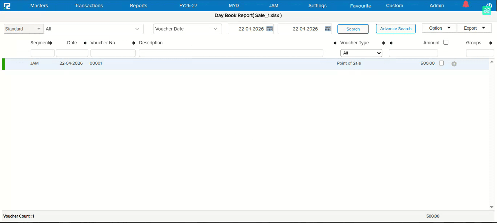 Click option fixed in Import List