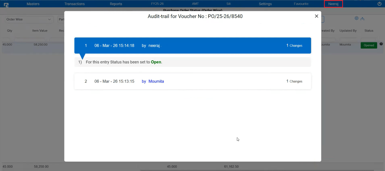 Full audit trail