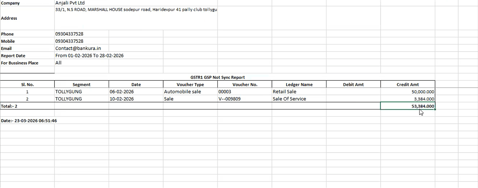 Excel export fixed