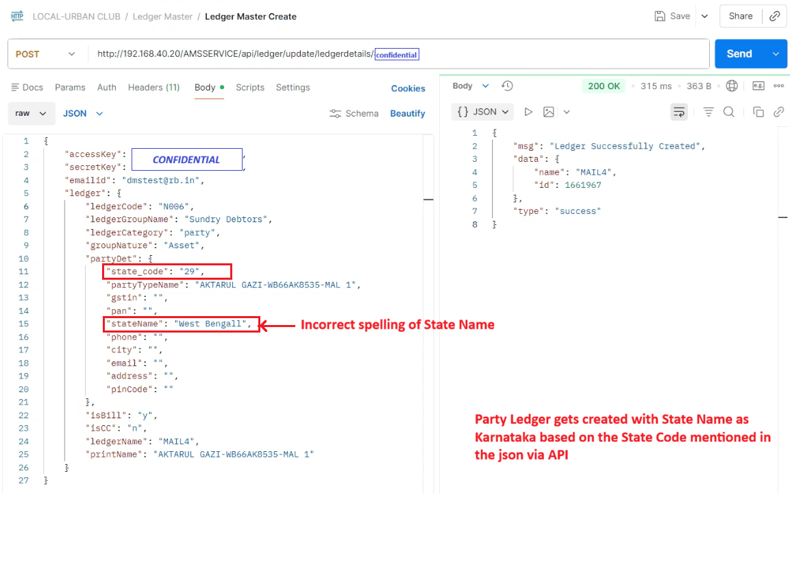API mismatch