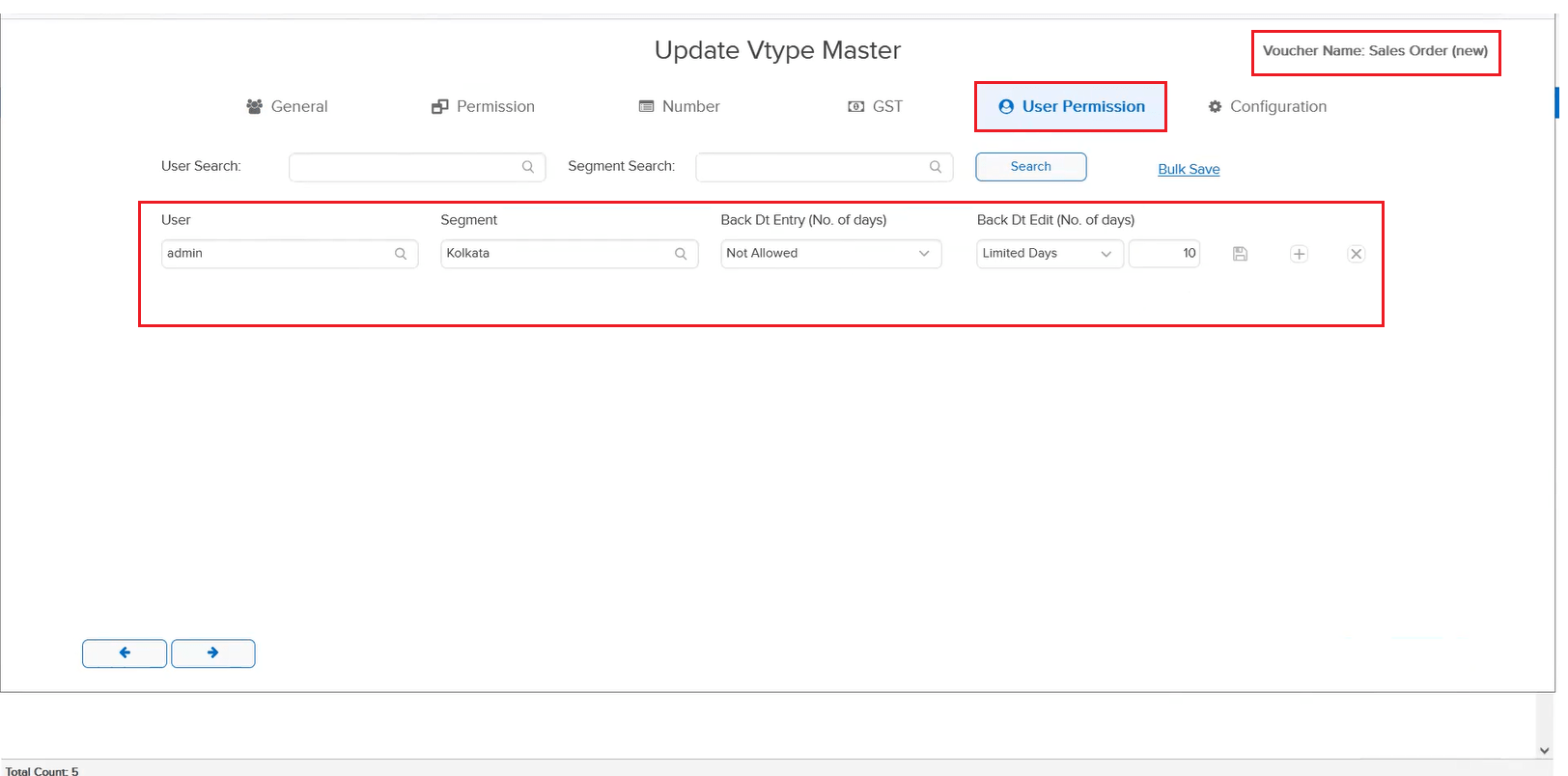 Back Date Edit permission in Voucher Type