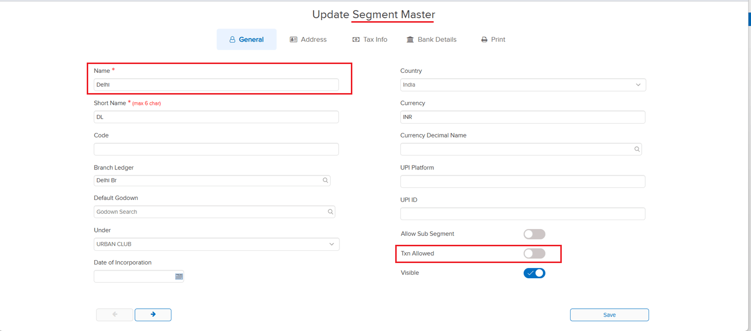 Segments shown despite TXN Allowed disabled