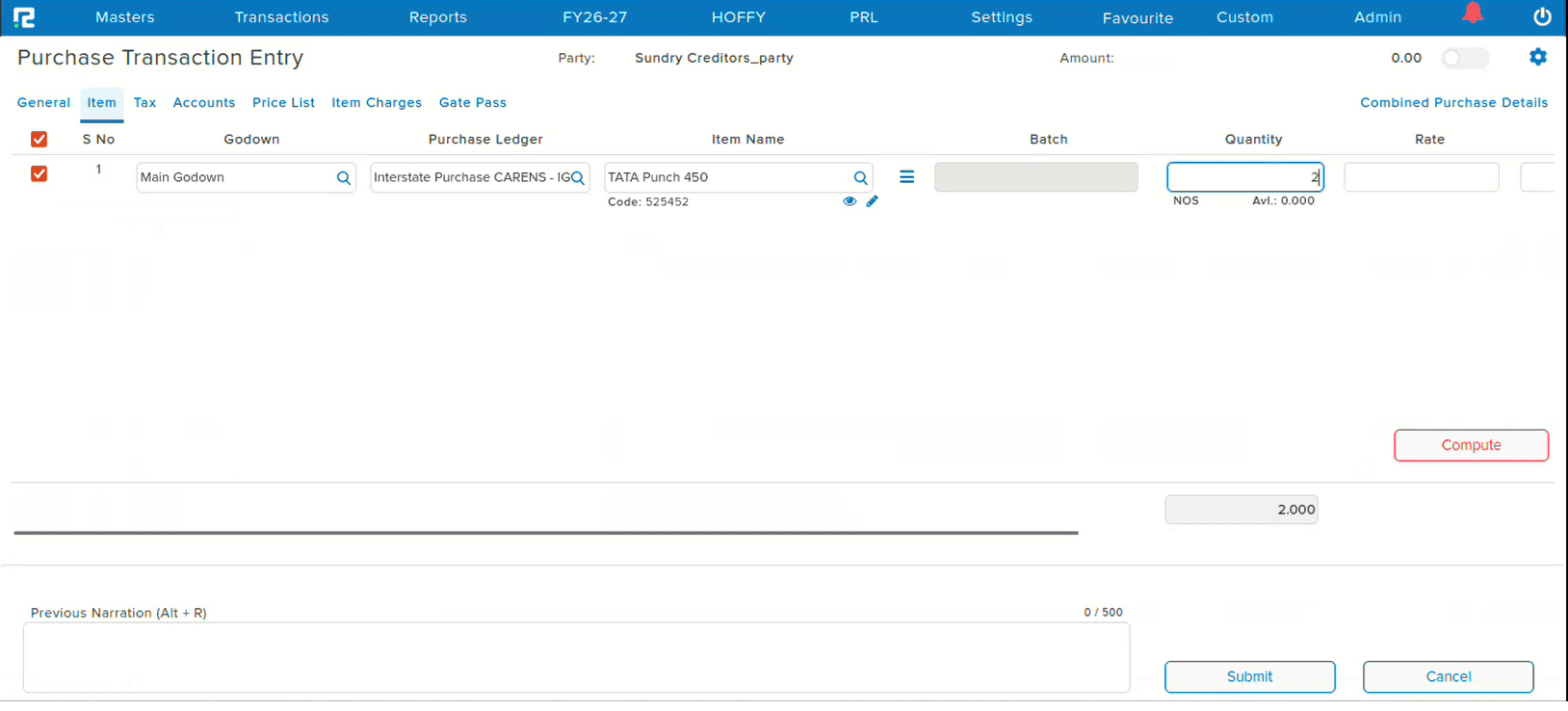 Batch option correctly hidden
