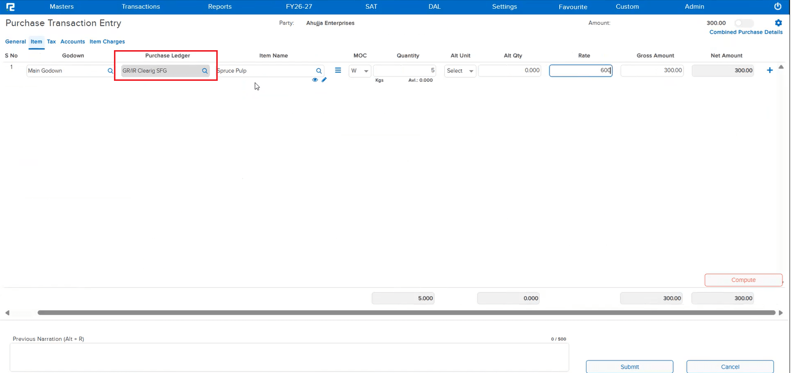 Multi Purchase format issue in Stock Accounting
