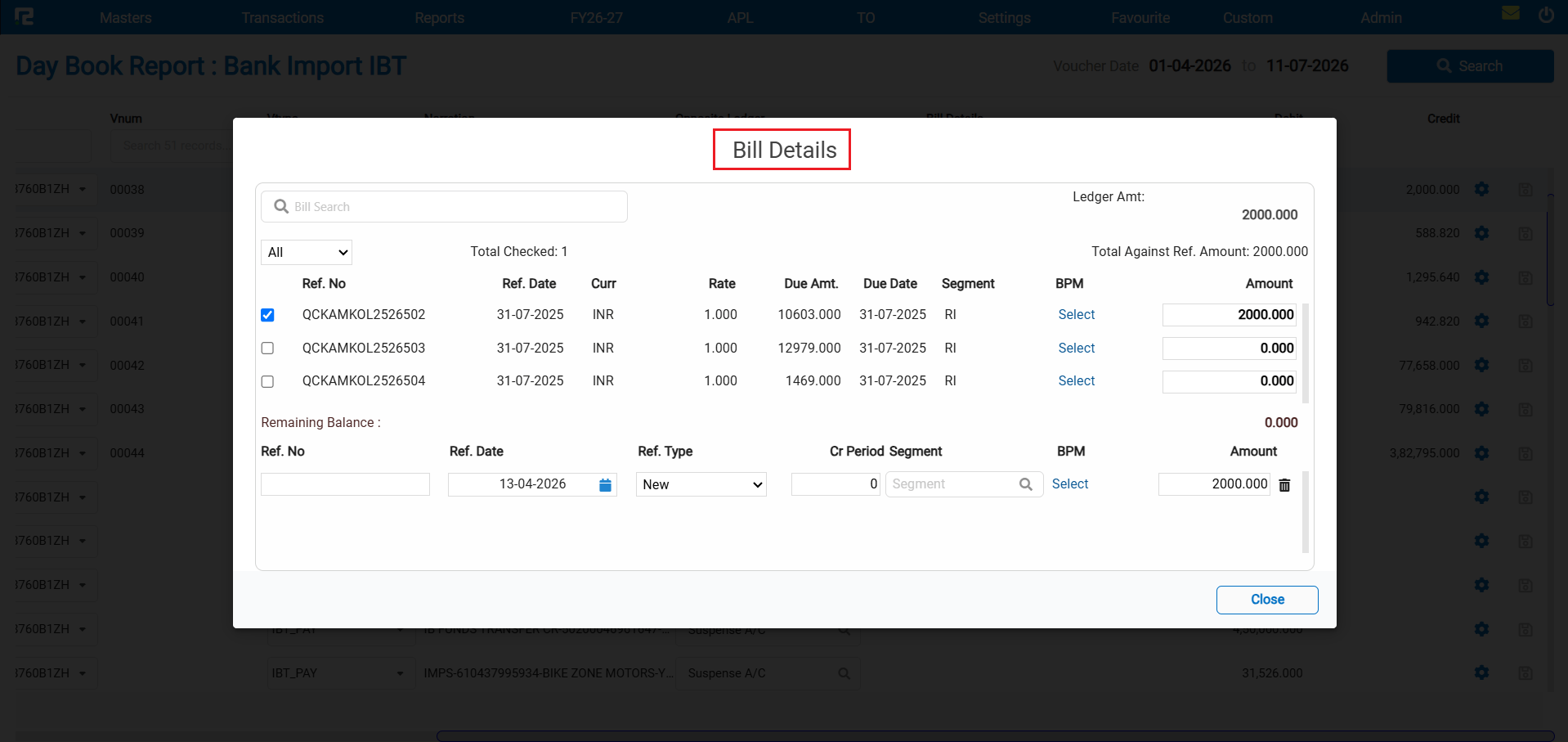 Split blocked when both Bill and Link enabled