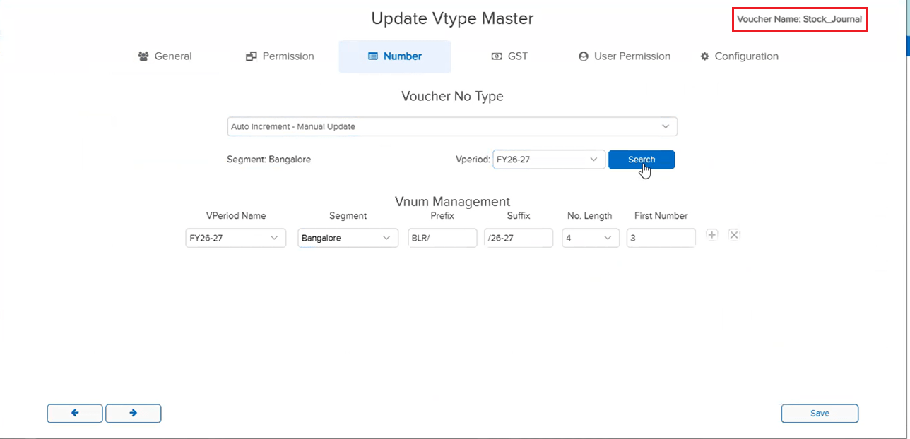 Stock Journal entry with Excel-imported numbering config